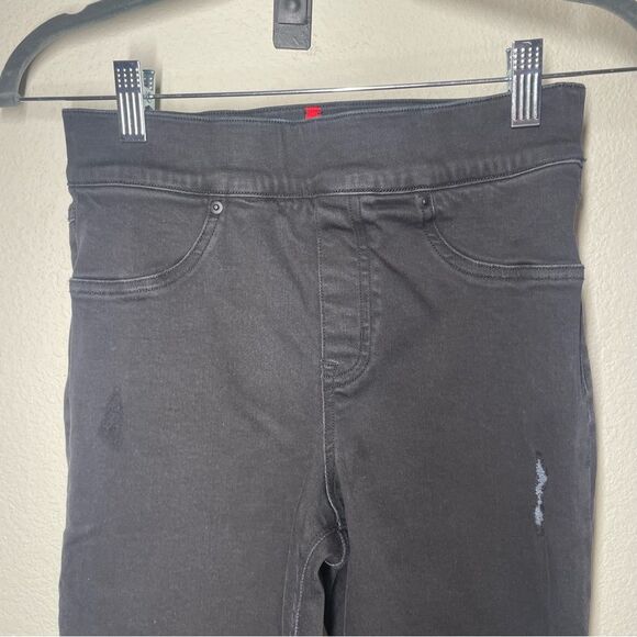 Spanx Distressed Ankle Skinny Denim Jean Legging Vintage Black Size Small - Picture 7 of 15